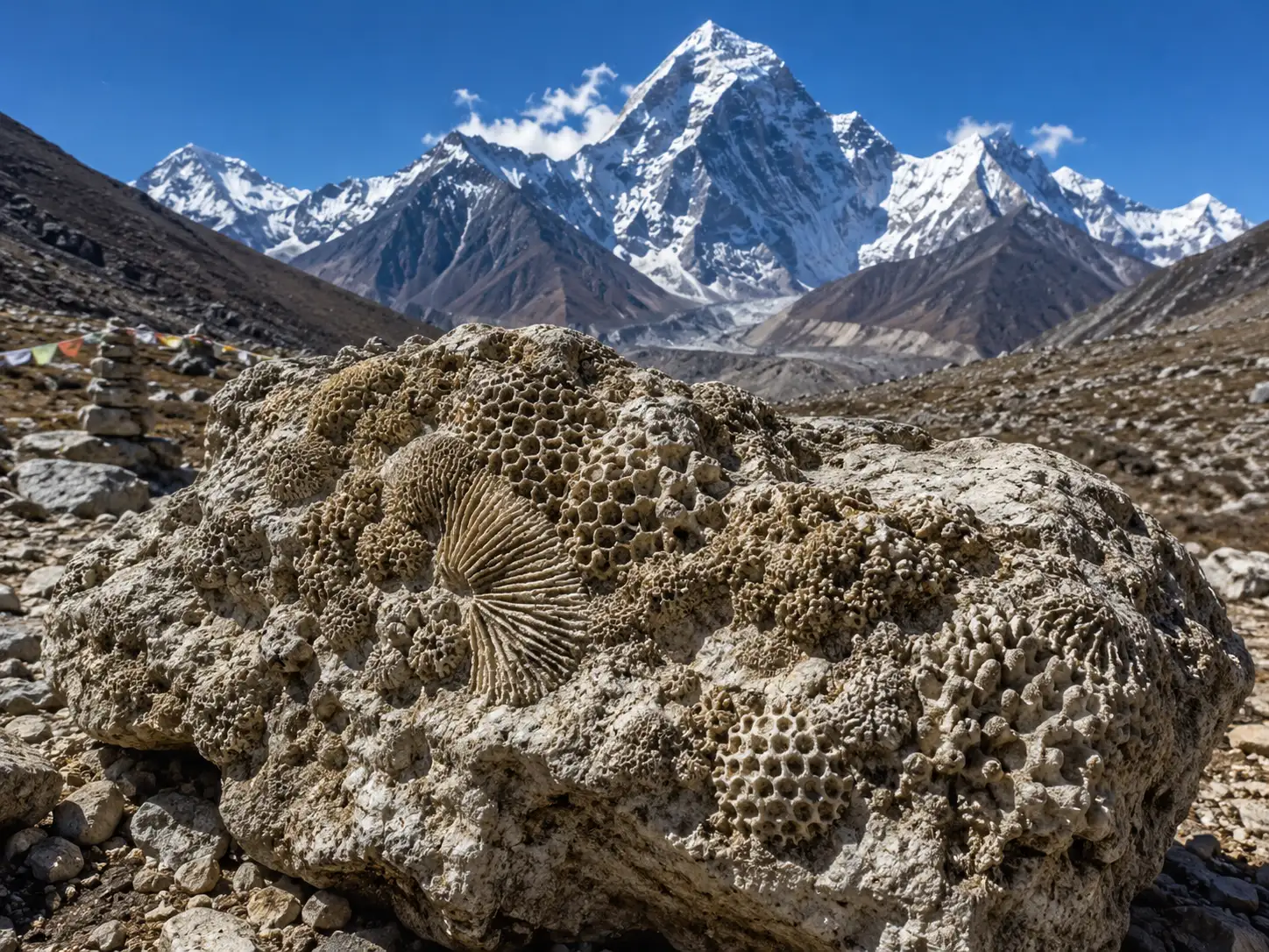 Kerang dan Fosil Laut ditemukan di Pegunungan Himalaya